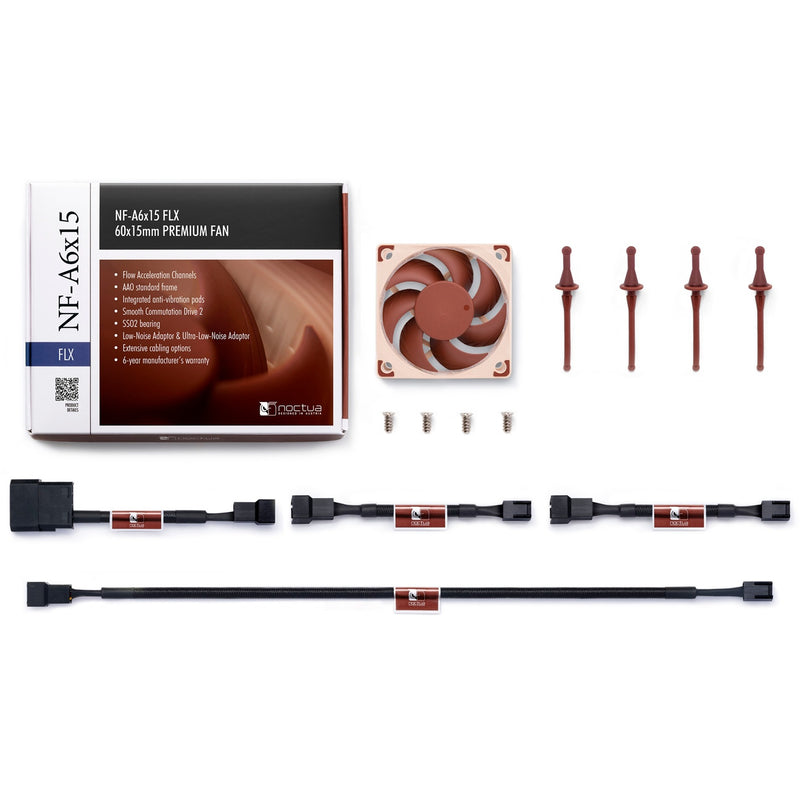 Load image into Gallery viewer, Noctua nf-a6x15 flx case fan (60 x 60 x 15 mm)