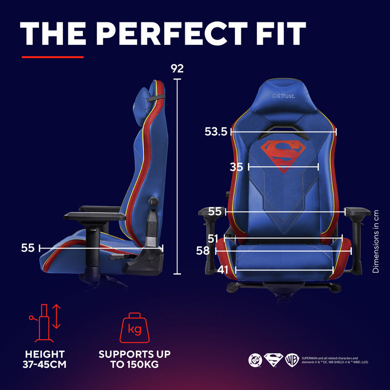 Load image into Gallery viewer, Trust gxt 721sm ruya pro superman gaming stoel (blauw rood)
