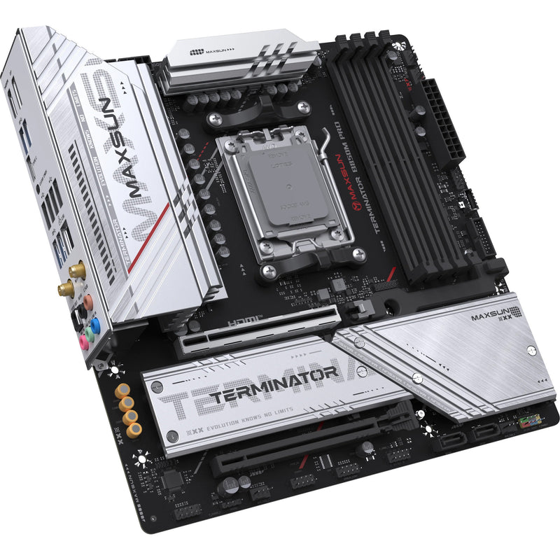 Laden Sie das Bild in Galerie -Viewer, Maxsun ms-terminator b850m pro wifi socket am5 moederbord (zwart, raid, 2.5 gb-lan, wlan, bt, sound, µatx)