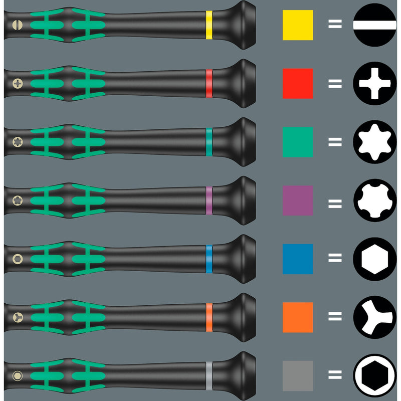 Load image into Gallery viewer, Wera 2067 6 elektronica torx bo schroevendraaierset + rek (zwart groen, 6-delig)