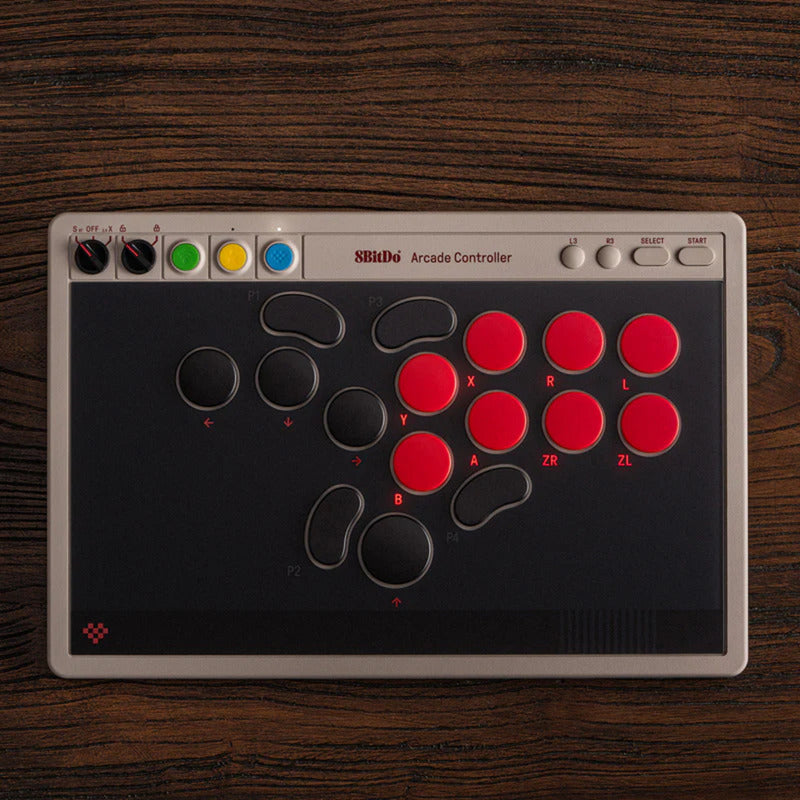 Chargez l'image dans la visionneuse de la galerie, 8bitdo arcade controller (grijs rood, 2.4 ghz bluetooth usb, nintendo switch 1 + 2, pc)
