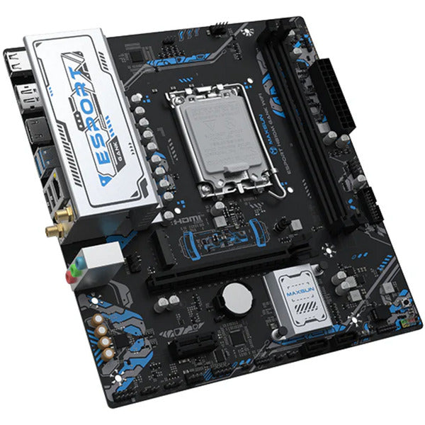 Laden Sie das Bild in Galerie -Viewer, Maxsun ms-esport-h810m gank wifi socket 1851 moederbord (zwart, gb-lan, wlan, bt, sound, µatx)