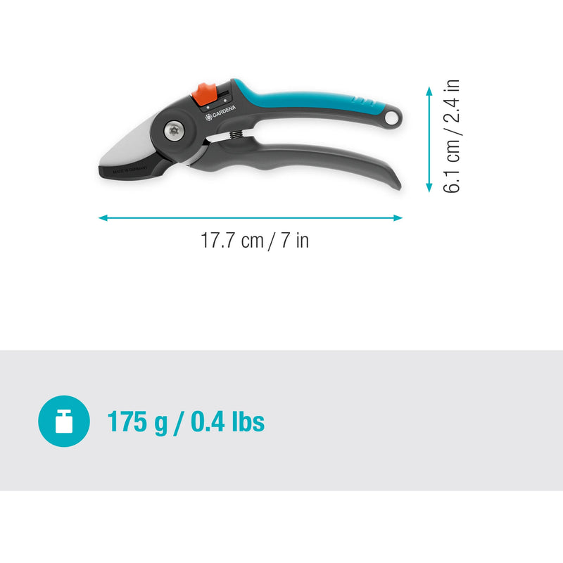 Load image into Gallery viewer, Gardena snoeischaar premiumcut voor droog hout (grijs turquoise, aambeeldsnede, 20 mm snoeidiameter)