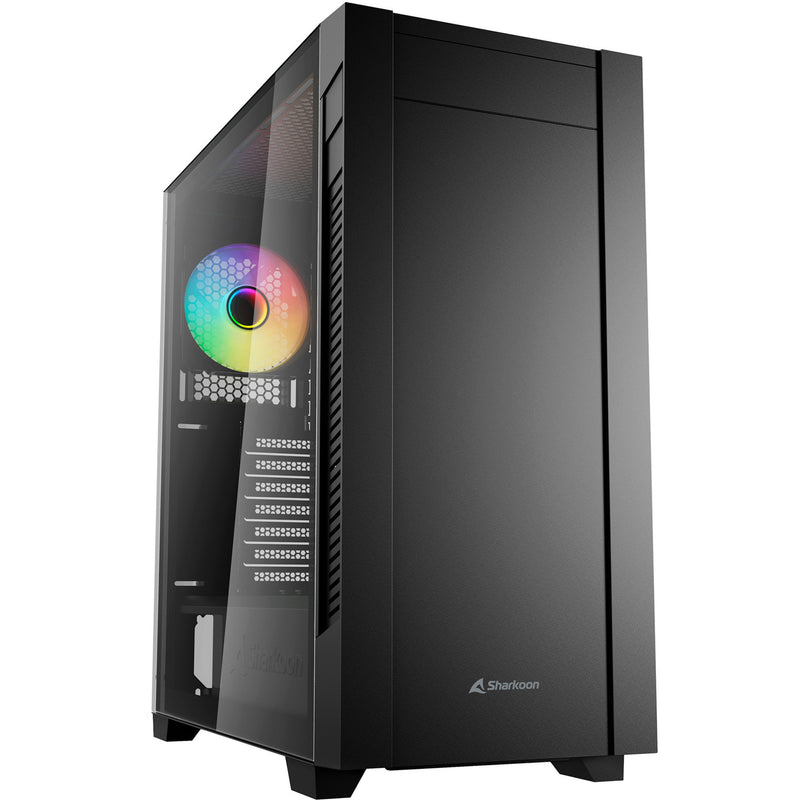 Afbeelding laden in galerijviewer, Sharkoon s25-w2 argb midi tower behuizing (zwart | 2x usb-a | 1x usb-c | rgb | tempered glass)