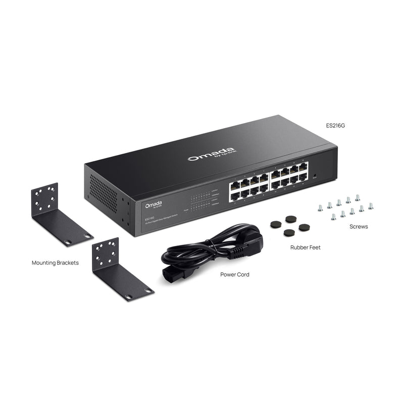 Afbeelding laden in galerijviewer, Tp-link omada es216g 16-poort gigabit easy managed switch (zwart)