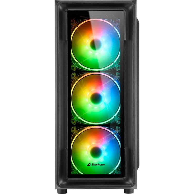 Load image into Gallery viewer, Sharkoon tk4 rgb midi tower behuizing (zwart | 4x usb-a | rgb | tempered glass)