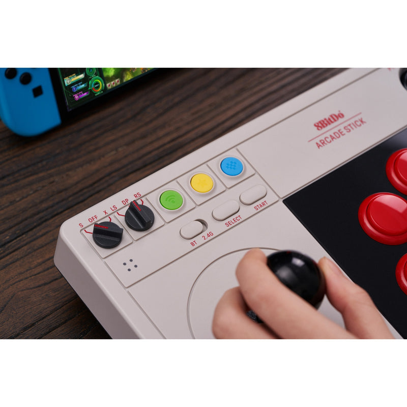 Chargez l'image dans la visionneuse de la galerie, 8bitdo arcade stick joystick (grijs, switch 1, switch 2, pc, bluetooth 2.4g usb-c)