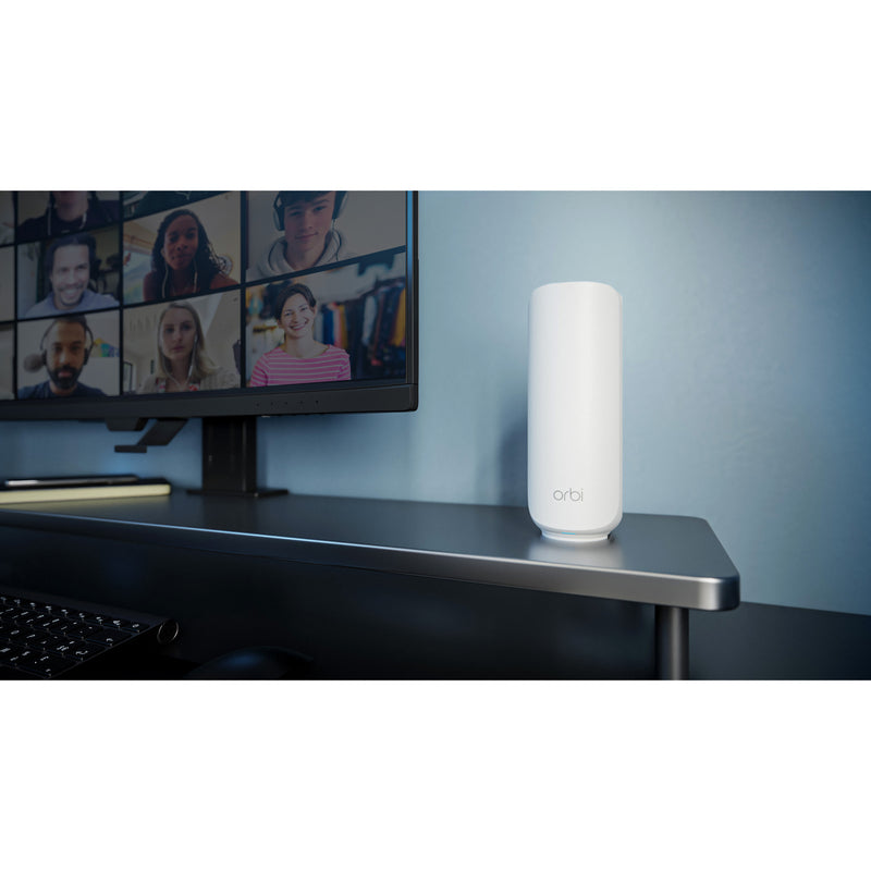 Load image into Gallery viewer, Netgear orbi 370 wifi mesh systeem, dual-band wifi 7-mesh systeem, 2 stuks mesh router (wit, 1x orbi wifi 7-router (rbe371), 1x orbi wifi 7-satelliet (rbe370))