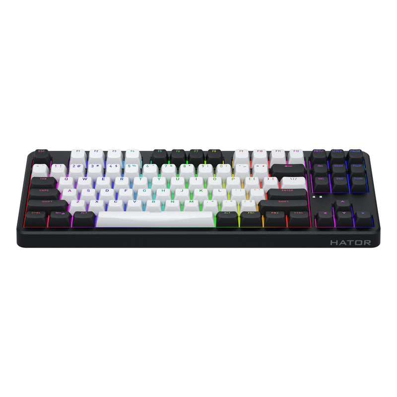 Chargez l'image dans la visionneuse de la galerie, Hator rockfall 3 tkl wireless rgb mechanisch gaming toetsenbord (zwart, us lay-out (qwerty), 80% (tkl), rgb, pbt keycaps, hotswap, 2.4 ghz bluetooth usb-c)