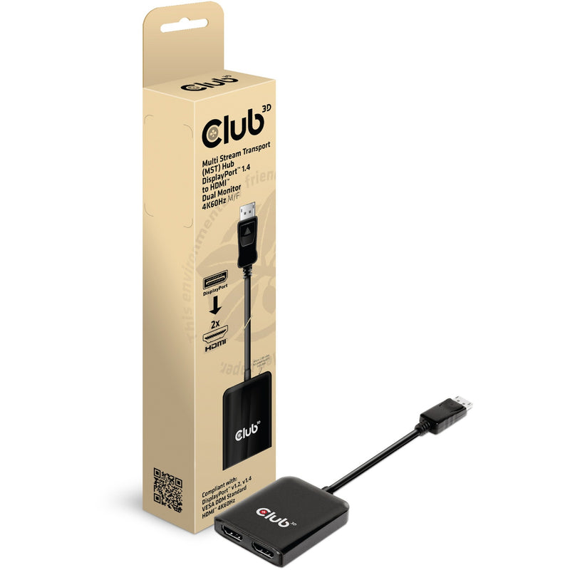 Chargez l'image dans la visionneuse de la galerie, Club 3d displayport 1.4 naar 2x hdmi hub (zwart)