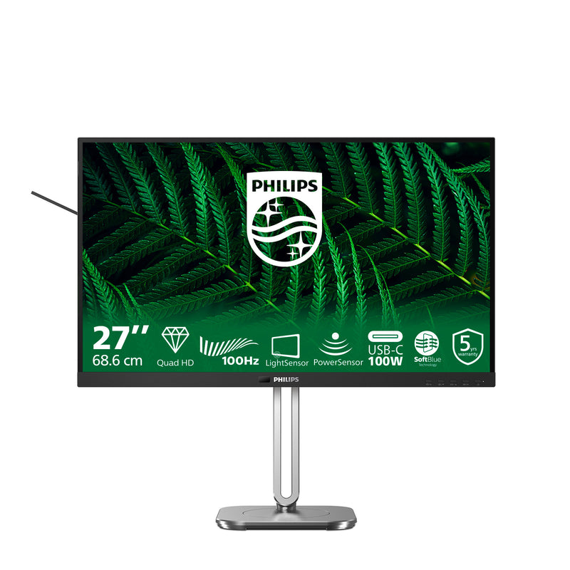 Cargue la imagen en el visor de la galería, Philips 27b2g5601 27 monitor (zilver zwart, hdmi, displayport, usb, lan, audio)