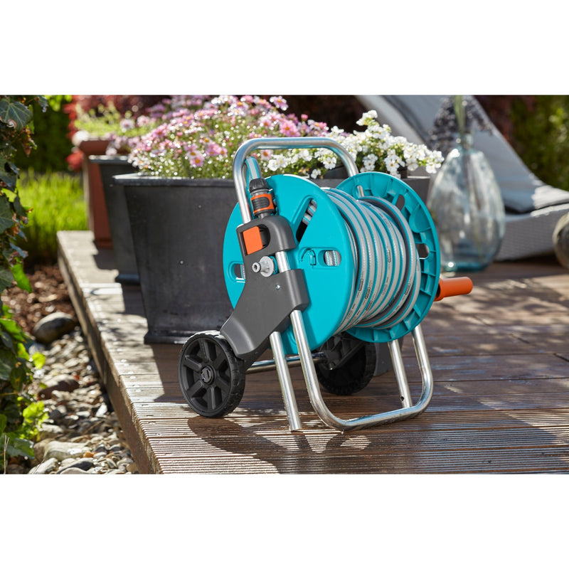 Load image into Gallery viewer, Gardena slangenwagen aquaroll s set (turquoise grijs, 18502-20)