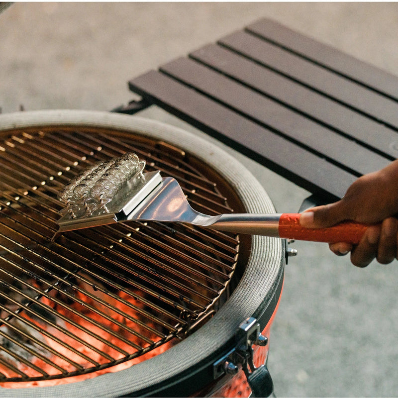 Load image into Gallery viewer, Kamado joe krafted stalen grillborstel grillreinigingsborstel (rood)