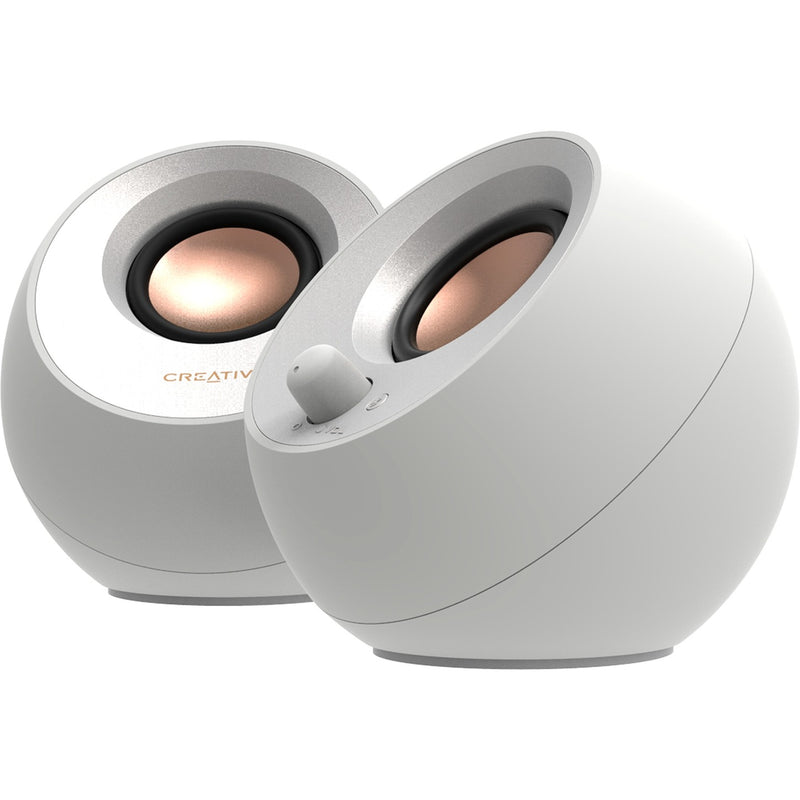 Afbeelding laden in galerijviewer, Creative pebble v3 pc-luidspreker (wit, bluetooth, usb-c, aux)