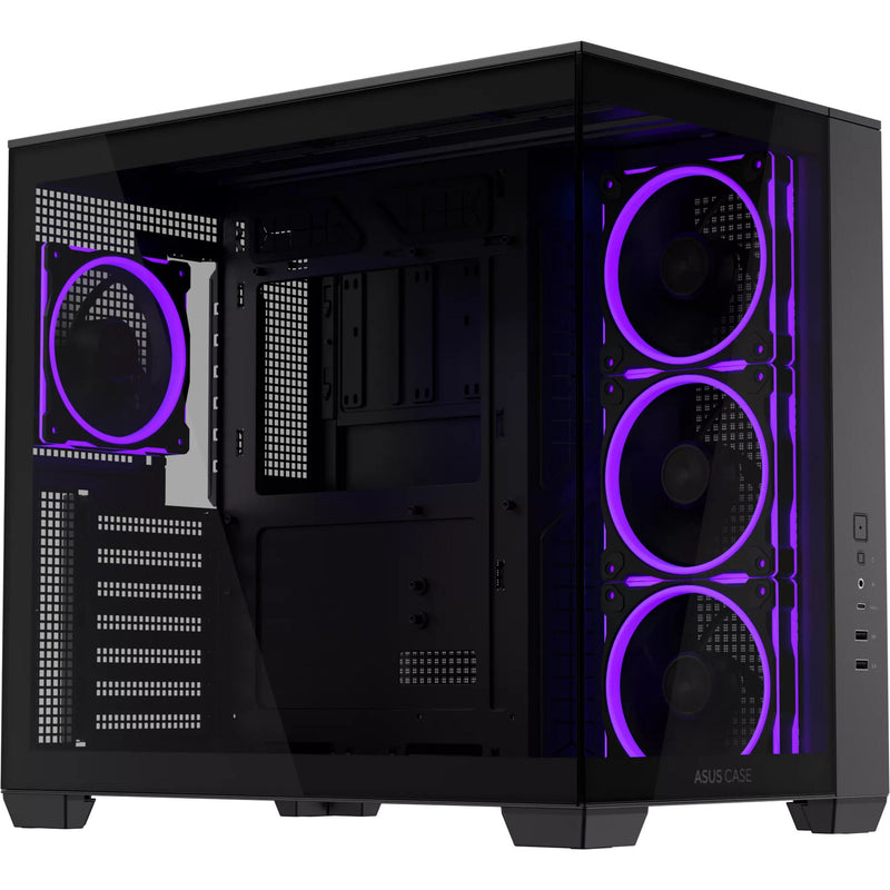 Load image into Gallery viewer, Asus a32 plus midi tower behuizing (zwart | 2x usb-a | 1x usb-c | rgb | tempered glass)