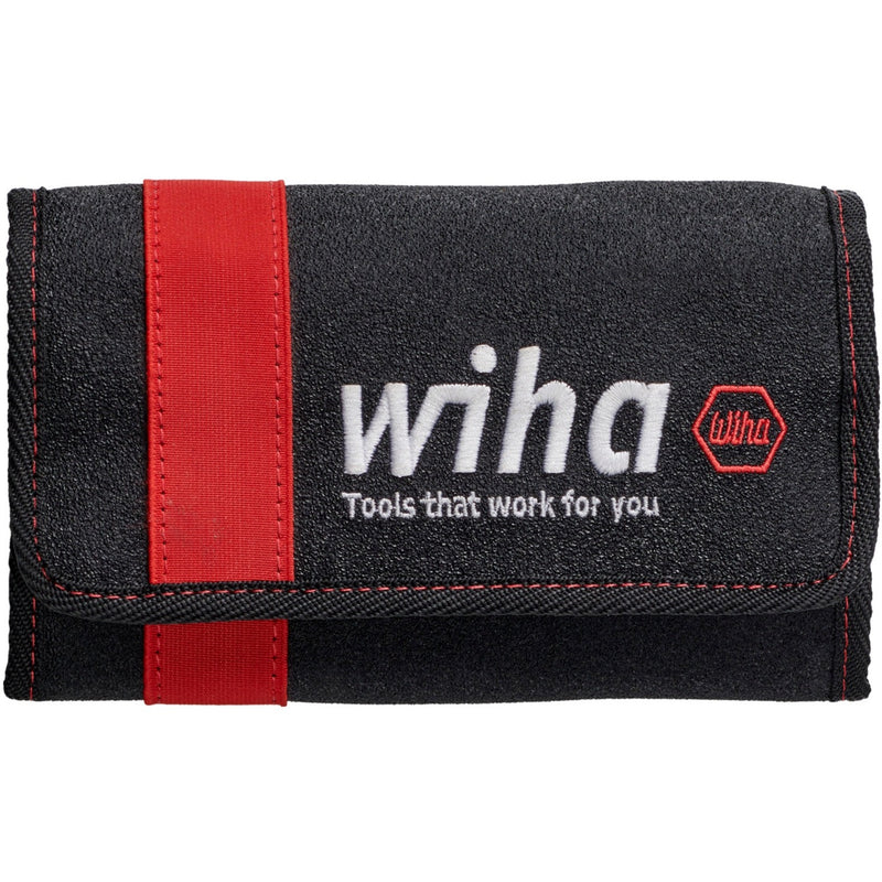 Load image into Gallery viewer, Wiha schroevendraaier en bitset slimvario (rood geel, sleufkop, pozidriv, plusmin pozidriv 10-delig incl. opvouwbaar etui)