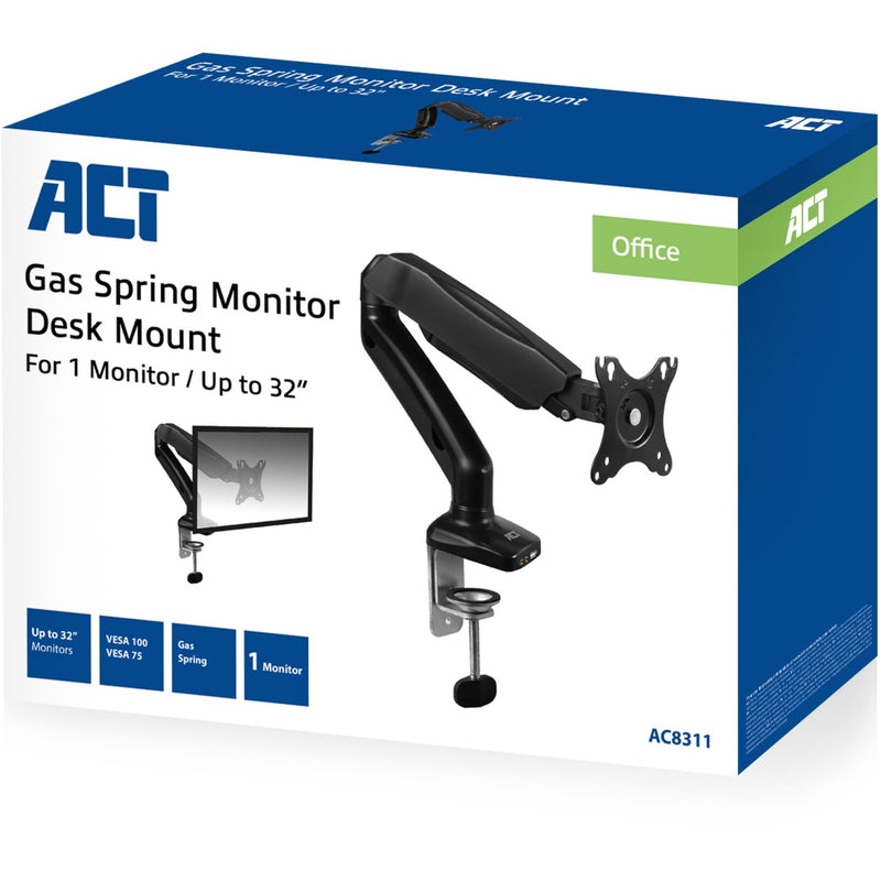 Afbeelding laden in galerijviewer, Act connectivity monitorarm office met gasveer, 1 scherm (zwart)