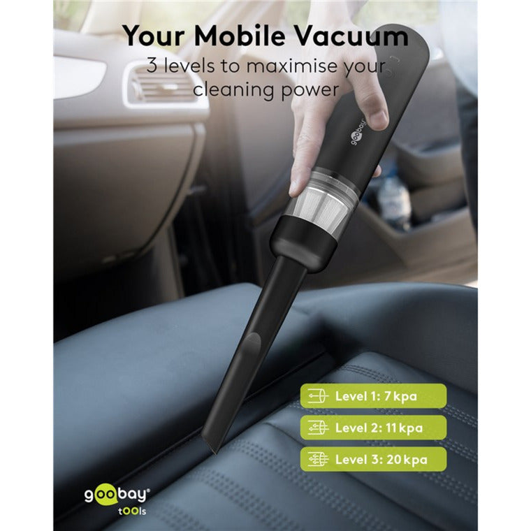 Load image into Gallery viewer, Goobay cordless mini vacuum cleaner superior handstofzuiger (zwart)