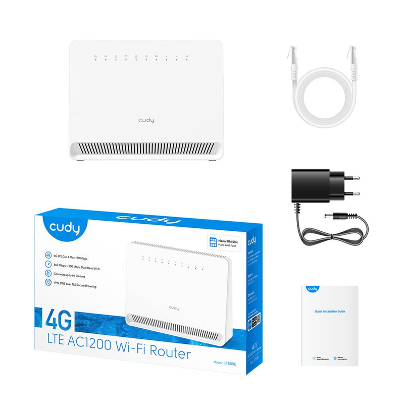 Cargue la imagen en el visor de la galería, Cudy ac1200 wi-fi 4g lte-cat4 mesh router (wit, mesh, app, nano sim-slot)