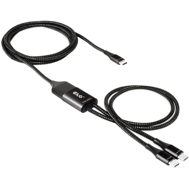 Load image into Gallery viewer, Club 3d usb type-c, y oplaadkabel naar 2x usb type-c splitterkabel (zwart, 1,83 meter, max. 100 w)
