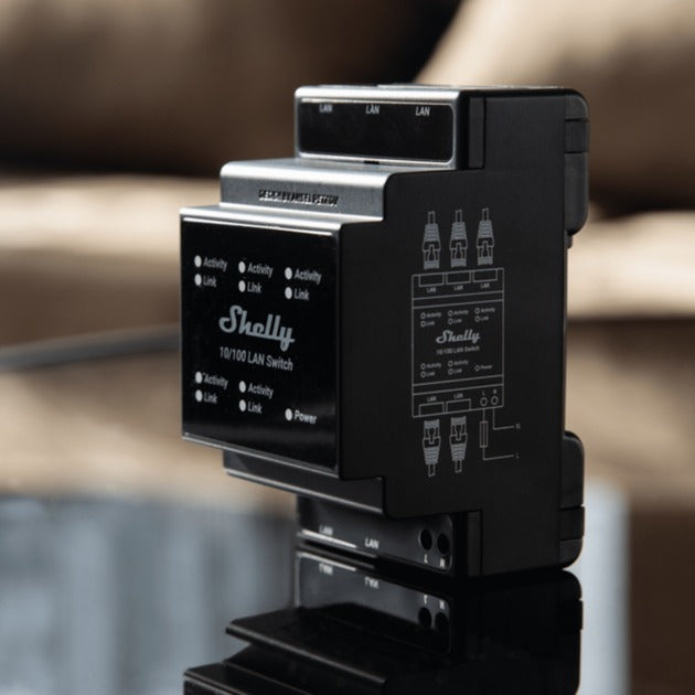 Load image into Gallery viewer, Shelly lan switch schakelaar (zwart)