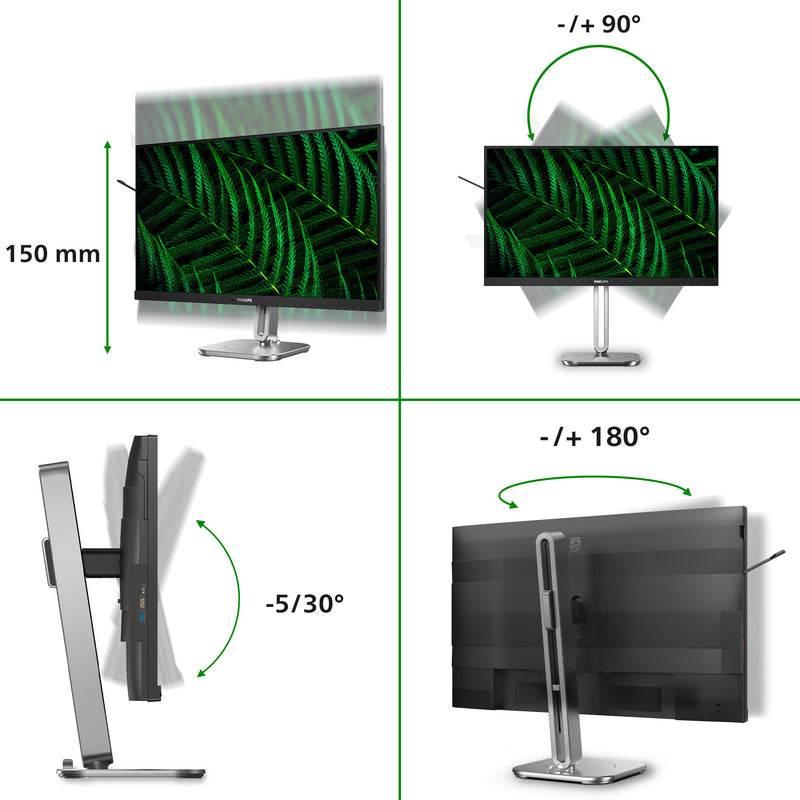 Cargue la imagen en el visor de la galería, Philips 27b2g5200 27 monitor (zilver zwart, vga, hdmi, displayport, usb, audio, 100 hz)