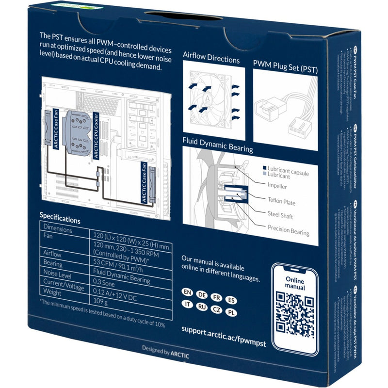 Load image into Gallery viewer, Arctic f12 pwm pst case fan (zwart, 120 x 120 x 25 mm)