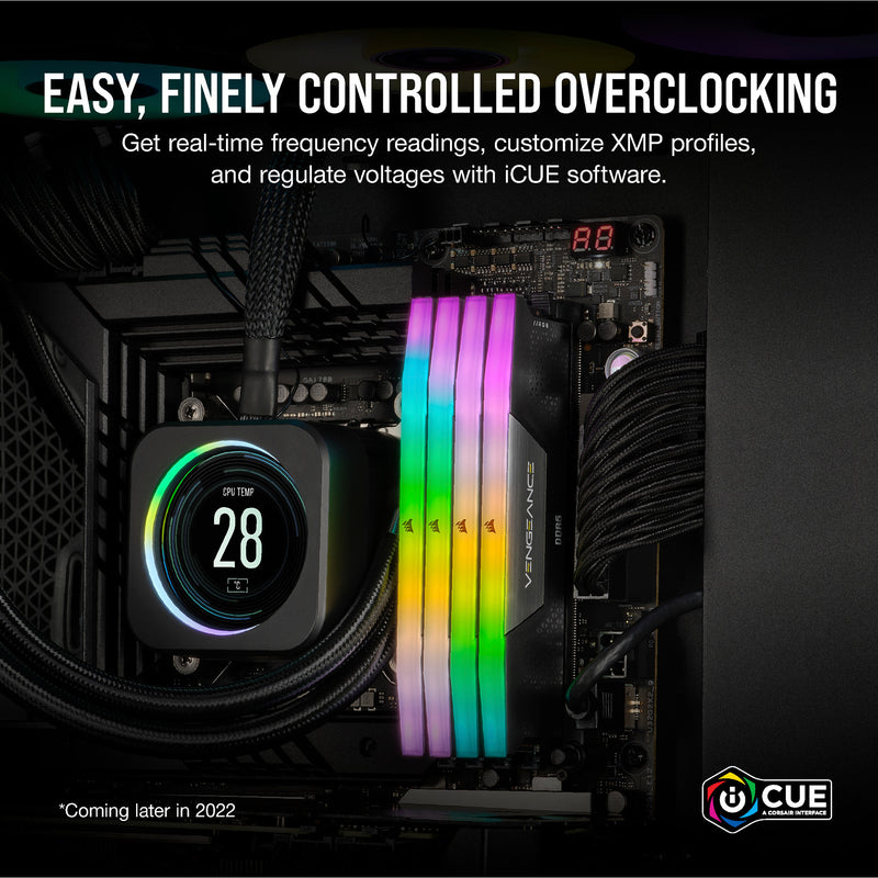 Afbeelding laden in galerijviewer, Corsair vengeance rgb 32 gb ddr5-6000 (2x 16 gb) werkgeheugen (zwart, cmh32gx5m2d6000z38, xmp, expo)