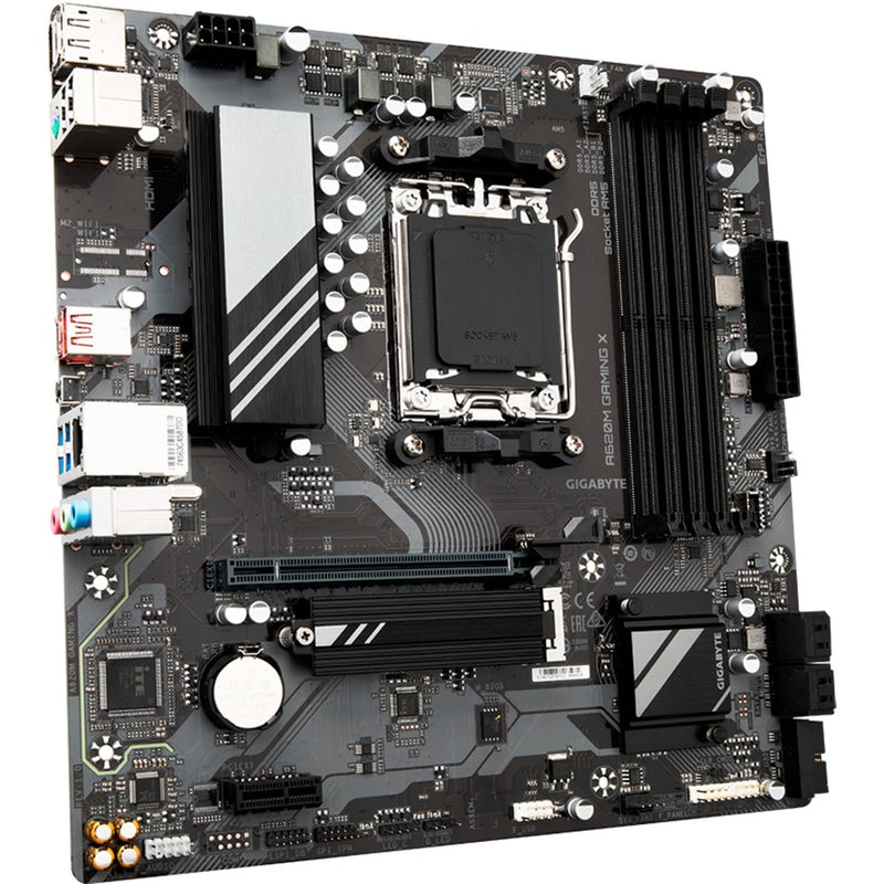 Load image into Gallery viewer, Gigabyte a620m gaming x (rev. 1.0) socket am5 moederbord (zwart grijs, raid, gb-lan, sound, µatx)