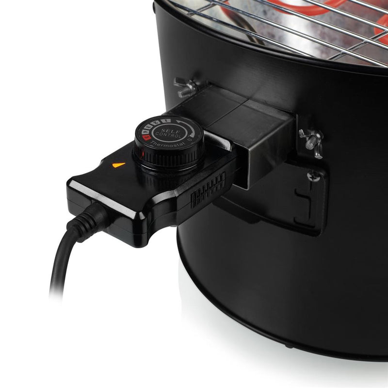 Load image into Gallery viewer, Princess 112240 hybrid bucket barbecue | elektrisch | houtskool (zwart, ø 32 cm | incl. luxe bamboe serveer- en snijplank)