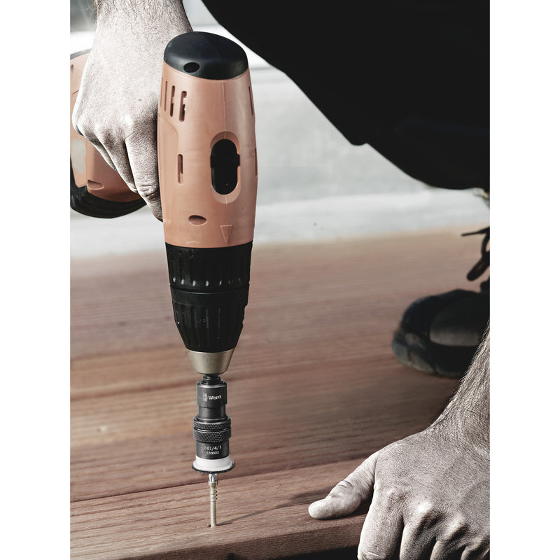 Load image into Gallery viewer, Wera 881 4 1 sb afstandshouder met variabele schroefdiepte instelling, 1 4 x 95 mm bit (zwart groen)