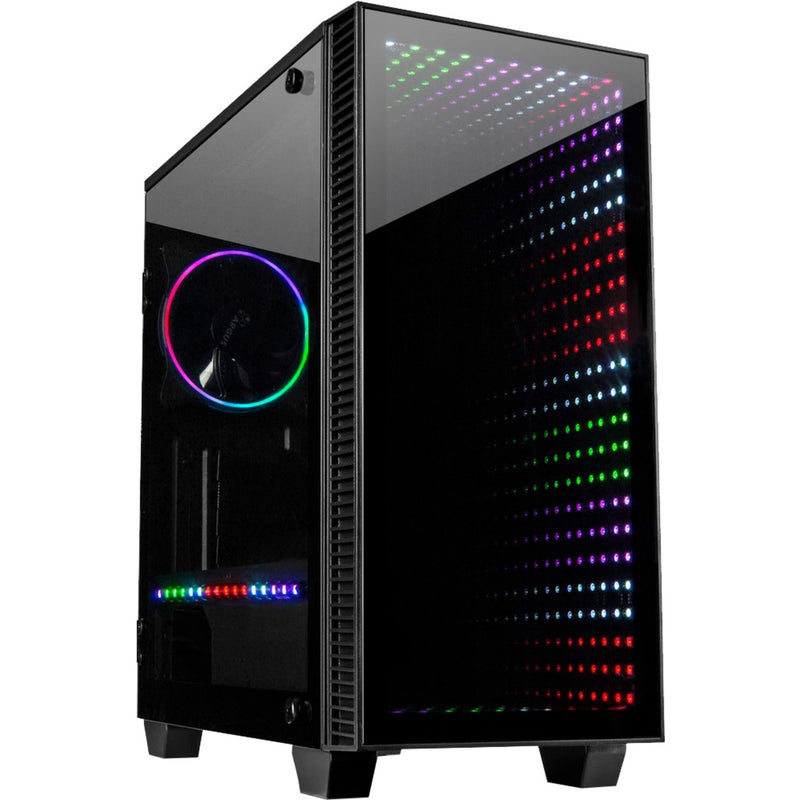 Load image into Gallery viewer, Inter-tech x-608 infinity micro midi tower behuizing (zwart | 1x usb-a | 1x usb-c | rgb | window)