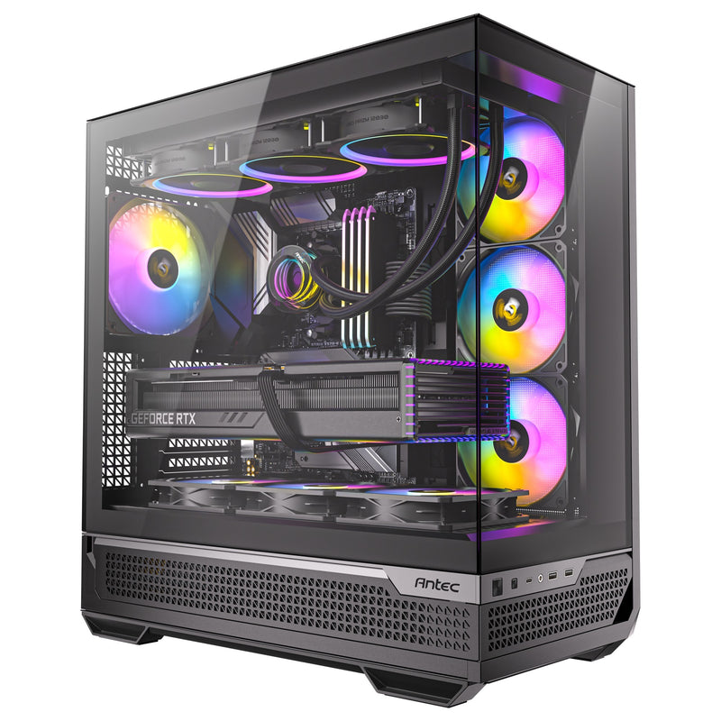 Afbeelding laden in galerijviewer, Antec c7 argb midi tower behuizing (zwart | 2x usb-a | 1x usb-c | tempered glass)