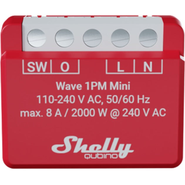 Load image into Gallery viewer, Shelly qubino wave 1pm mini relais (rood wit, 1-kanaals, z-wave)