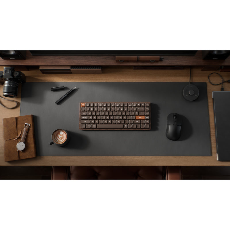 Afbeelding laden in galerijviewer, Keychron k3 max-h1w all-wood special edition rgb mechanisch toetsenbord (houtkleur, us lay-out (qwerty), milk pom red, 75%, rgb leds, double-shot pbt, hot swap, 2.4ghz | bluetooth 5.1 | usb-c)