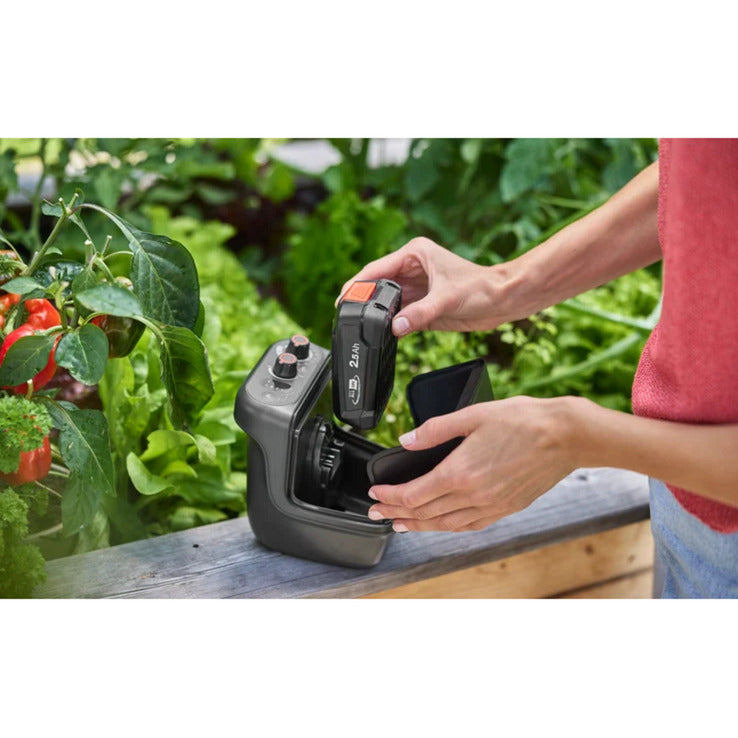 Load image into Gallery viewer, Gardena accu regentonpomp 2400 comfortautomatic 18v p4a gebruiksklare set incl. accu en oplader (donkergrijs zwart, 14605-20 | pomp | accu | oplader | buis en aansluiting)