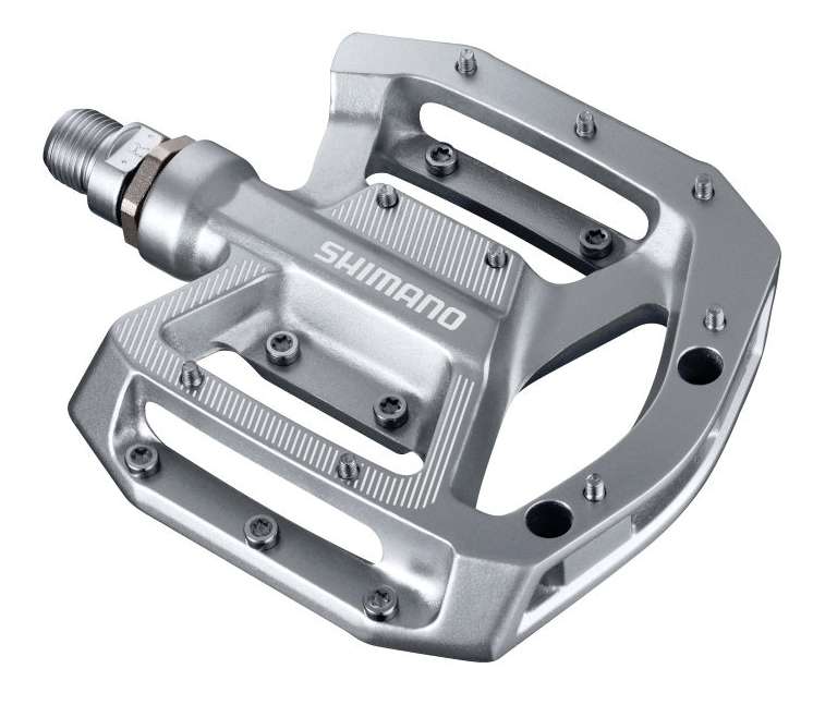 Load image into Gallery viewer, Shimano Pedaalset MTB BMX PD-GR500 platform zilver