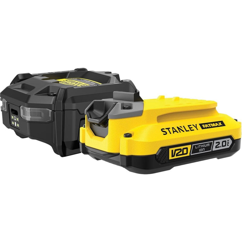 Afbeelding laden in galerijviewer, Stanley fatmax 18v startset 1x 2,0ah accu + lader v20 oplader (zwart geel)