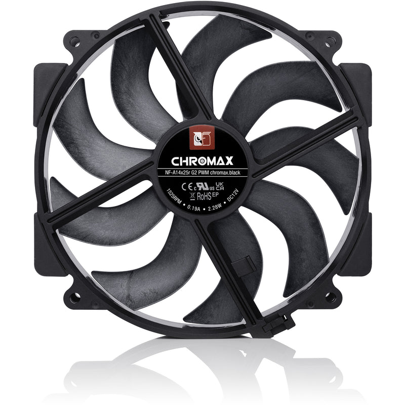 ギャラリービューアに画像をロードする, Noctua nf-a14x25r g2 pwm chromax.black case fan (zwart, 140 x 140 x 25 mm)