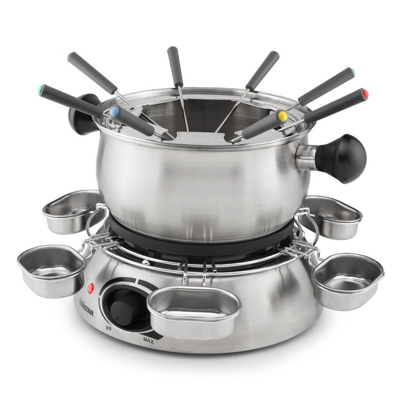 Load image into Gallery viewer, Tristar fo-1100 fondue (roestvrij staal, 8 personen, 1300 w, geschikt voor olie, chocolade en kaas)