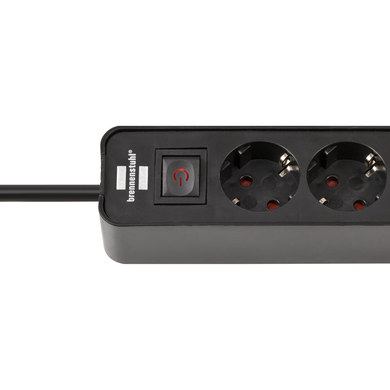 Load image into Gallery viewer, Brennenstuhl ecolor 4-voudige stekkerdoos met 2 usb-laadaansluitingen stekkerdoos (zwart, 2x usb-c)