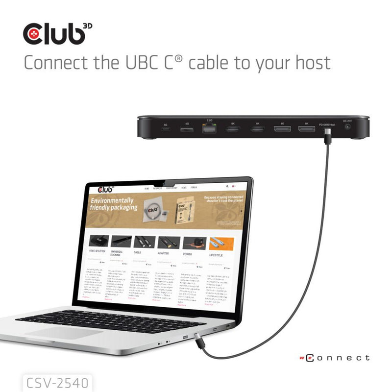Laden Sie das Bild in Galerie -Viewer, Club 3d 14-1 usb-c quad display dockingstation (zwart)