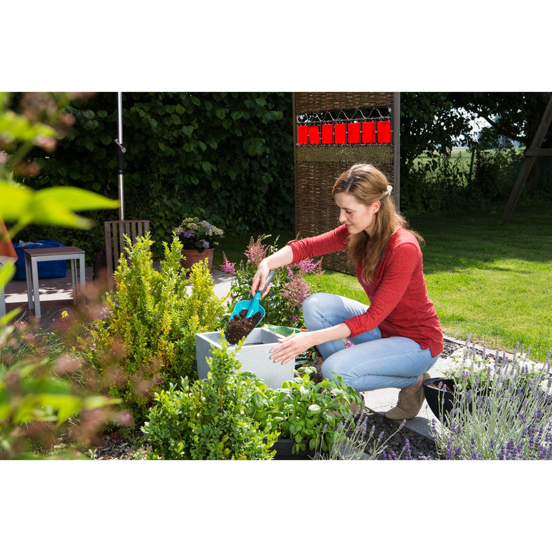 Load image into Gallery viewer, Gardena bloemenschep groot handschepje (turquoise zwart, 8953-20)