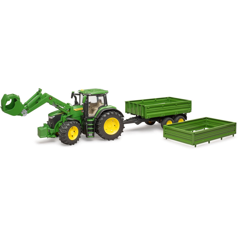 Load image into Gallery viewer, Bruder john deere 7r 350 met frontlader en transportaanhanger modelvoertuig (03155)