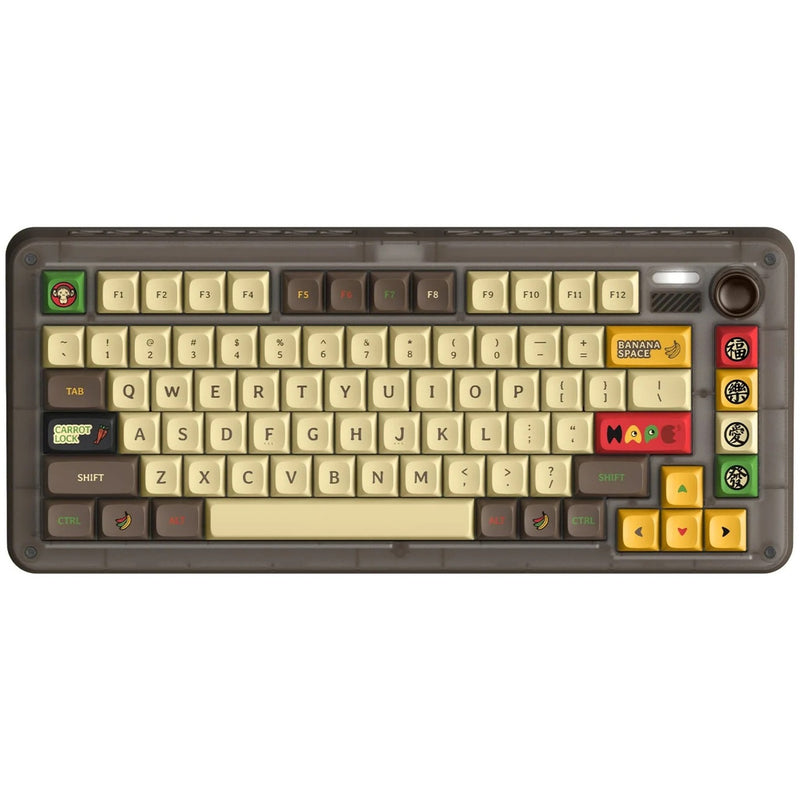 Laden Sie das Bild in Galerie -Viewer, Iqunix zx75 happy ape wireless mechanical keyboard (bruin, us lay-out (qwerty), ttc holy panda, 75%, rgb leds, hot-swappable, double-shot pbt, 2.4ghz | bluetooth 5.1 | usb-c)