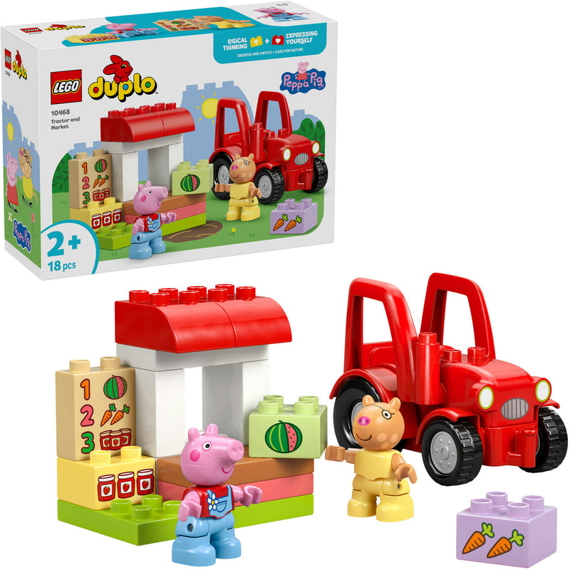 Cargue la imagen en el visor de la galería, Lego duplo peppa big tractor en marktkraam dieren speelgoed voor peuters - 10468