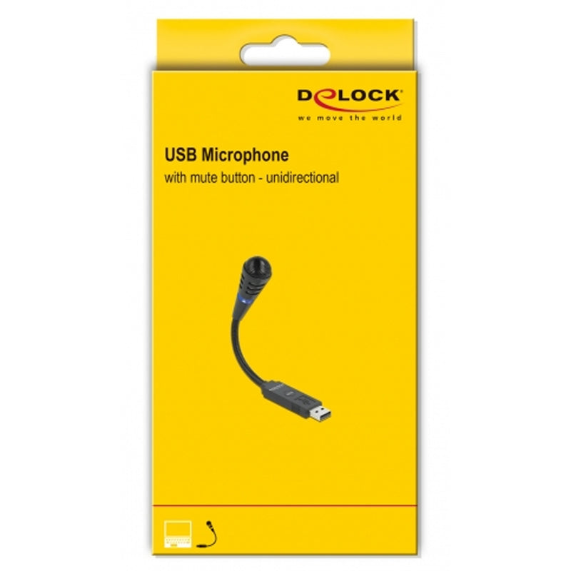 Load image into Gallery viewer, Delock usb zwanenhalsmicrofoon met mute knop (zwart)