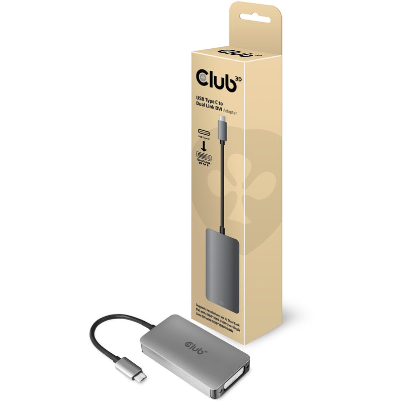 Load image into Gallery viewer, Club 3d usb type c to dvi-i dual link active adapter (grijs, cac-1510)
