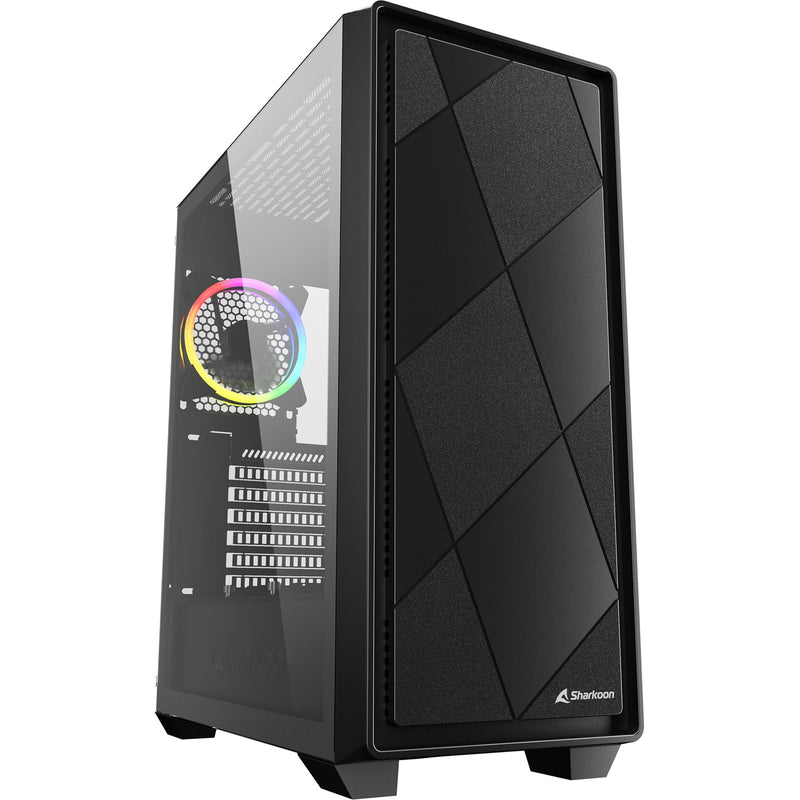 Load image into Gallery viewer, Sharkoon vs8 rgb black midi tower behuizing (zwart | 2x usb-a | 1x usb-c | rgb | tempered glass)