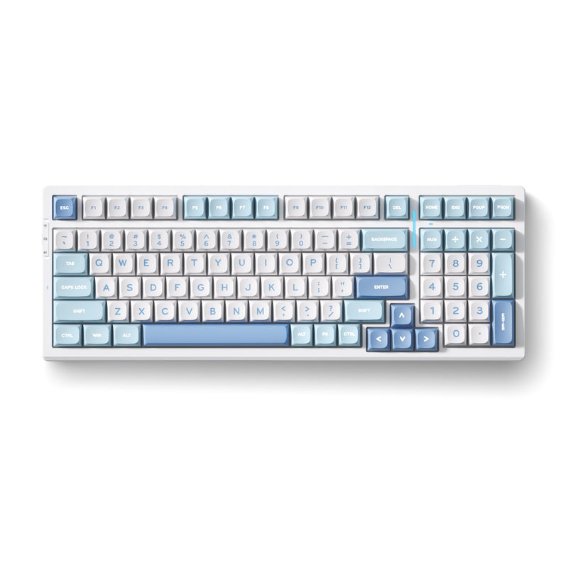 Cargue la imagen en el visor de la galería, Mchose g98 pro blue flame orange wireless tri-mode custom mechanical rgb gaming toetsenbord (wit, us lay-out (qwerty), ttc flame orange, rgb, hot swap, double-shot pbt, draadloos | bluetooth | usb-c)
